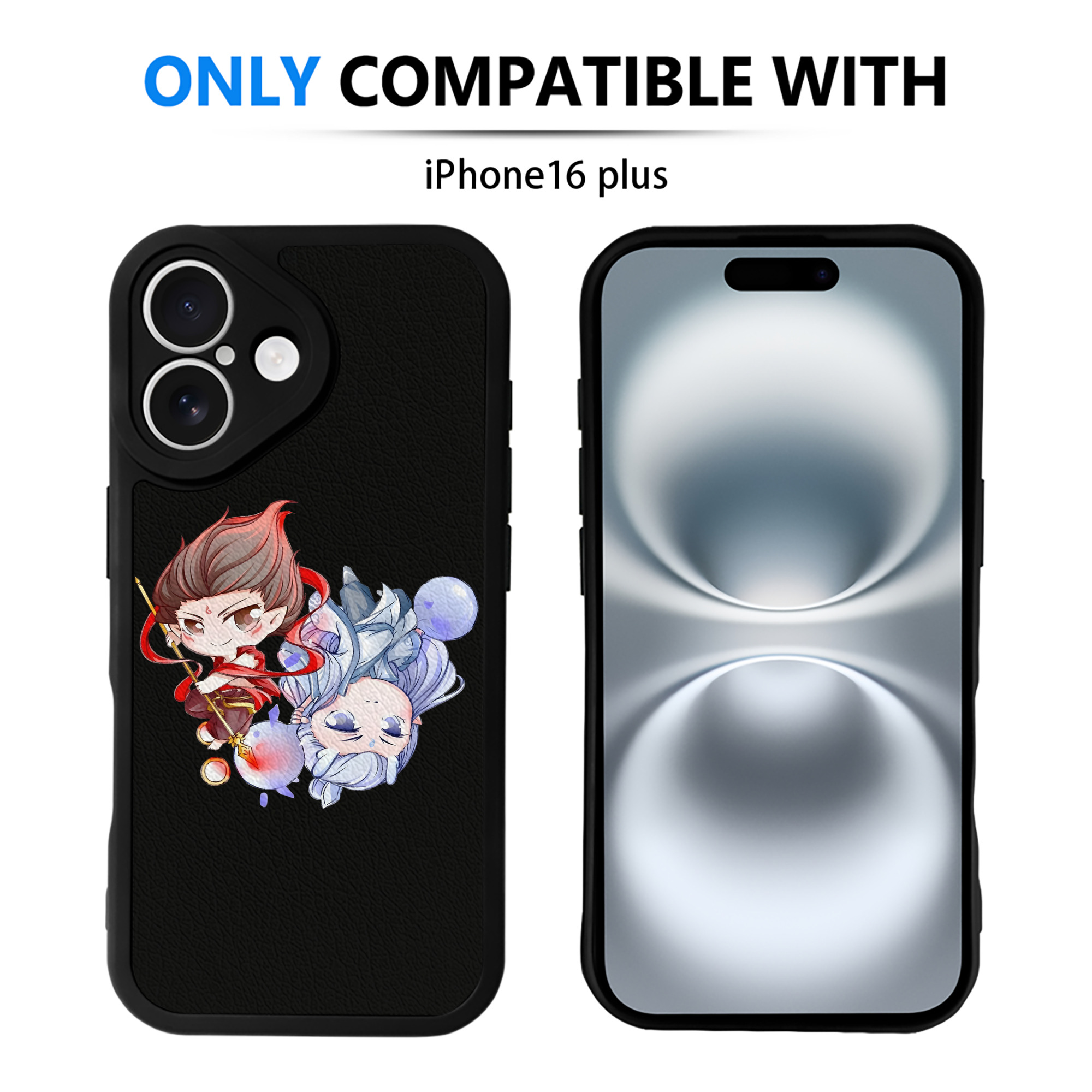 （画像用） Ne Zha 2 ナタ 魔童の大暴れ 【iPhone 16シリーズ対応】シリコンスマホケース（レザー調） 材質：シリコン